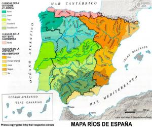 Puzzle Χάρτης των ποταμών στην Ισπανία